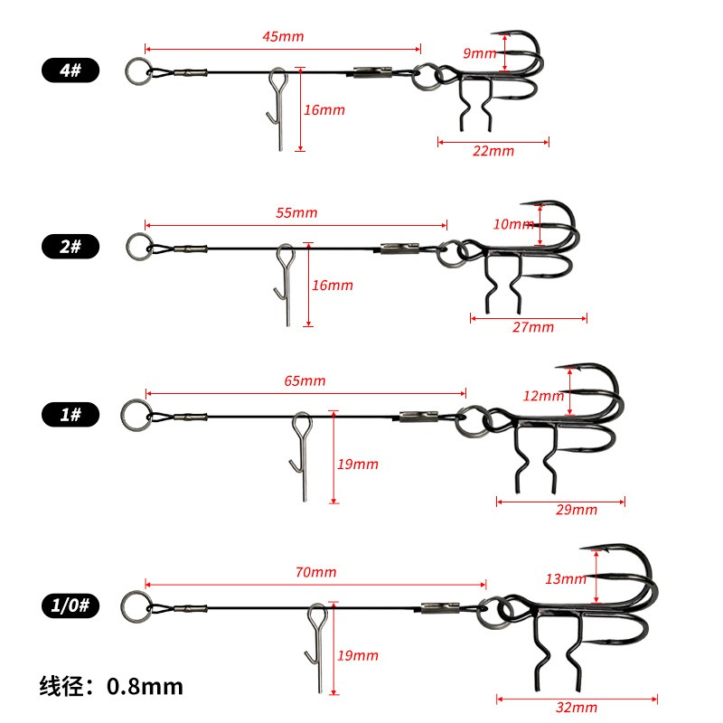 LUREGO 2Pcs Stinger Rig T-Bell - огляд і ціна Fishing Hook Weedless