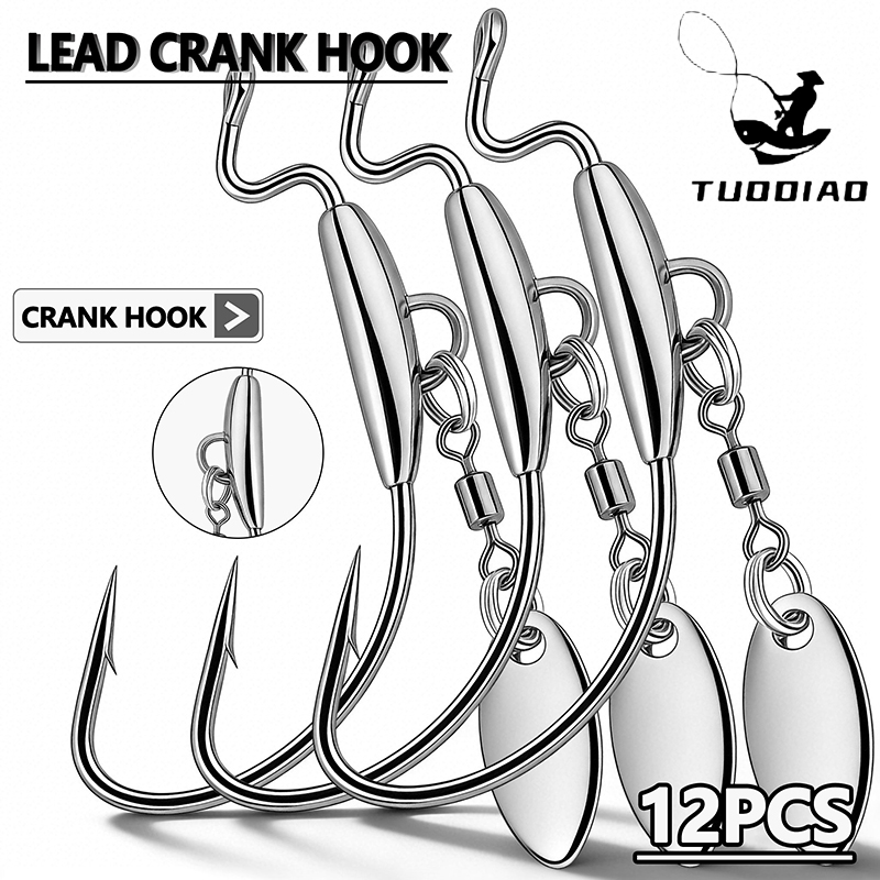 [TUODIAO]Crank Hook Jig Heads  - огляд і ціна Fishing Hook Weedless