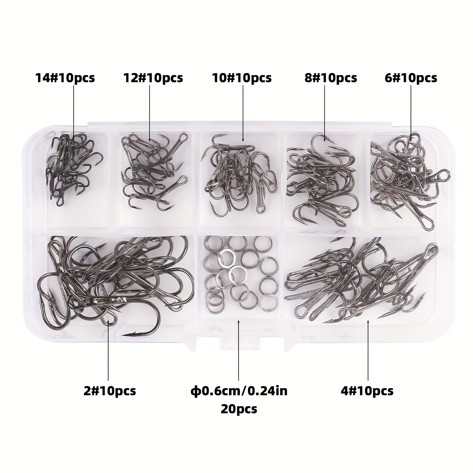 90pcs/set The lure triple-hook - огляд і ціна Fishing Hook Assortment